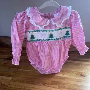 Pink Gingham Kids One Piece